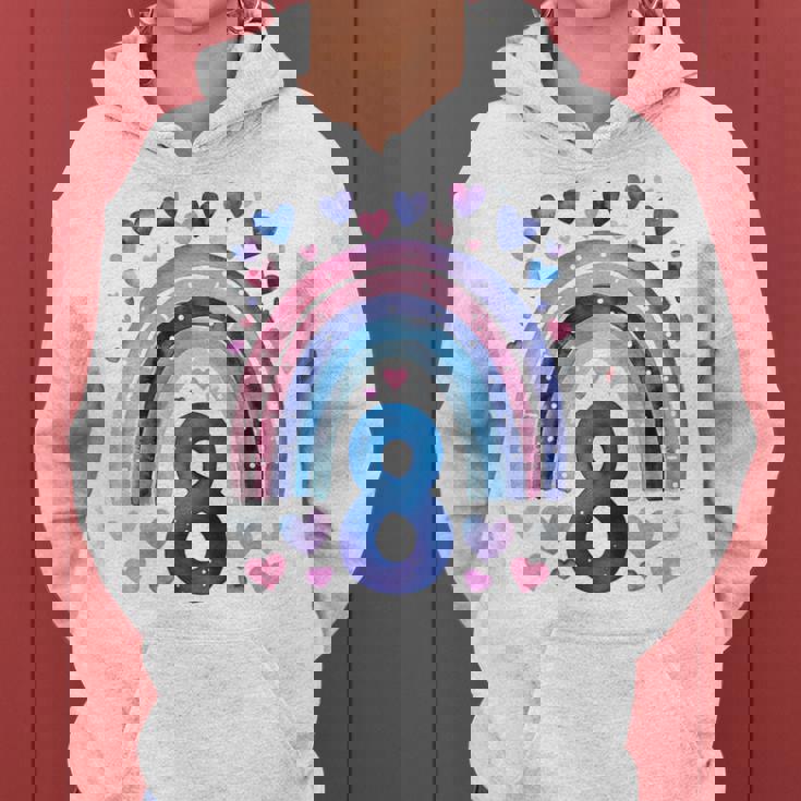 キッズ 誕生日 8 女の子 レインボー 水彩 8歳 レディースパーカー