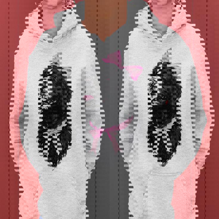 コケット リボン ニューファンドランド 犬 犬 ママ ピンクリボン 女の子 レディースパーカー