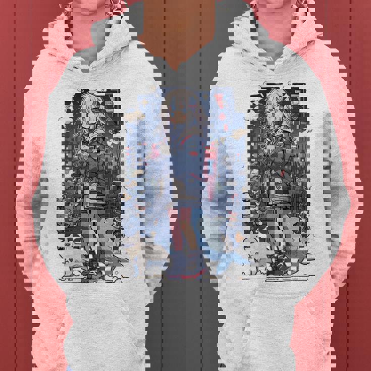 シャーク ワイフ 東京 アニメ ワイフ 女の子 かわいい カワイイ 漫画 レトロ 長袖tシャツ レディースパーカー