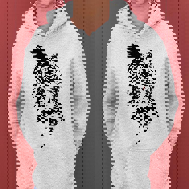 フクロウ -ブラックホワイト-クールな女性男性子供動物 Owl レディースパーカー