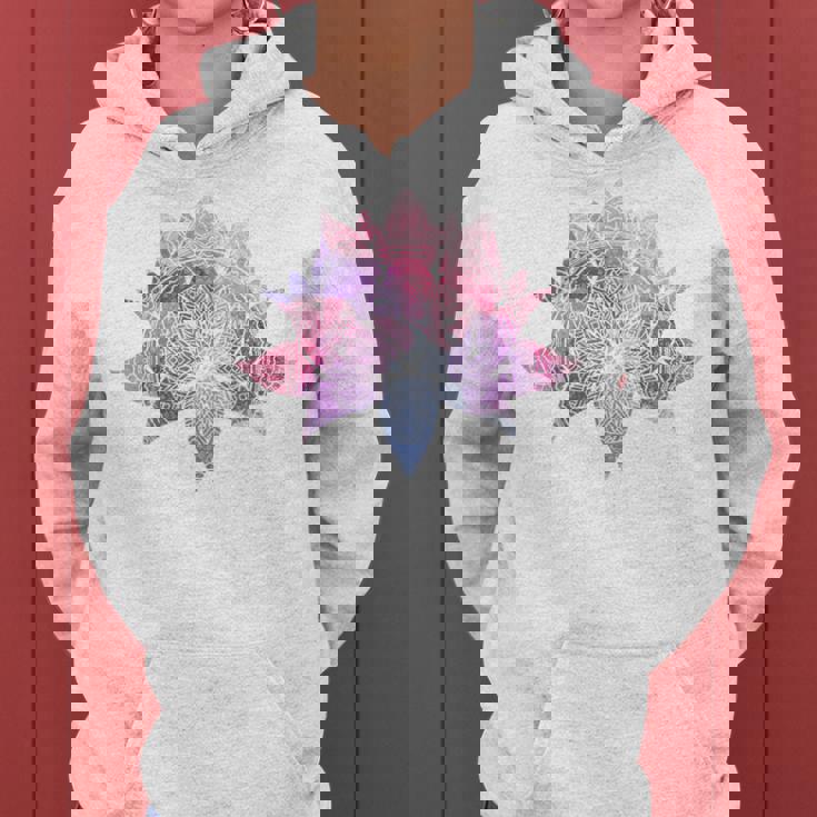 ヨガ 瞑想 カラフル ボーホー ロータス 曼荼羅 蓮の花 レディースパーカー