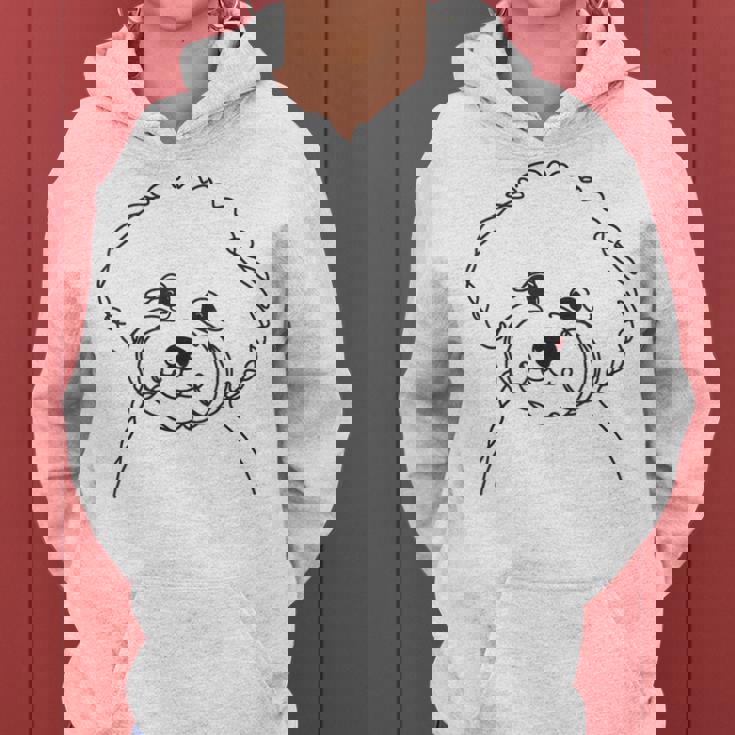 ラインアート Dad Mom Dog ビションフリーゼ レディースパーカー