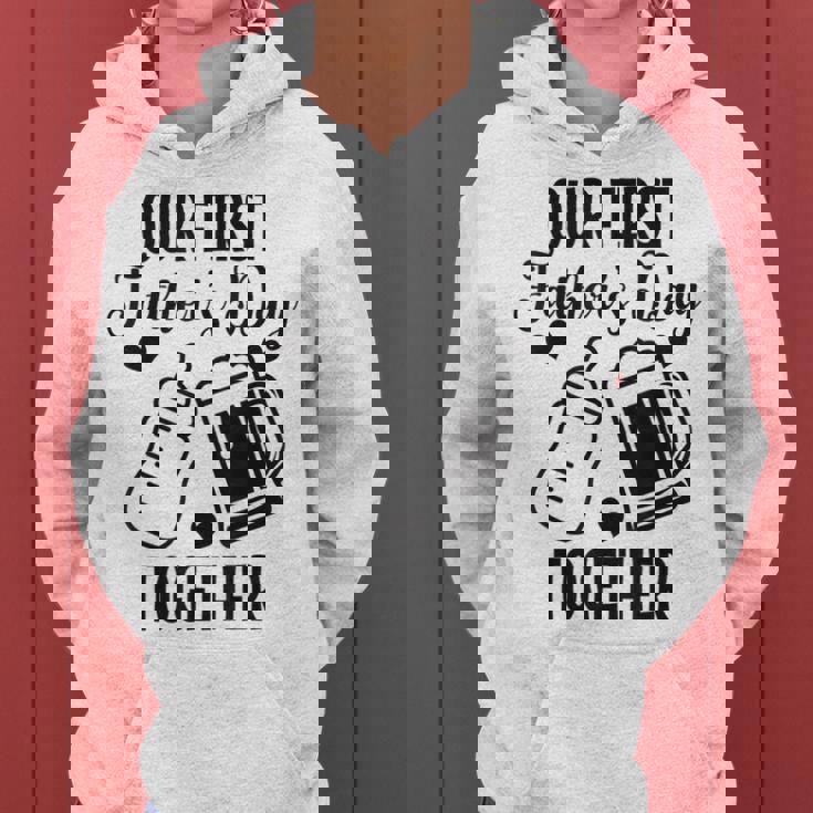 初めての父の日 Together Beer First Time Dad レディースパーカー