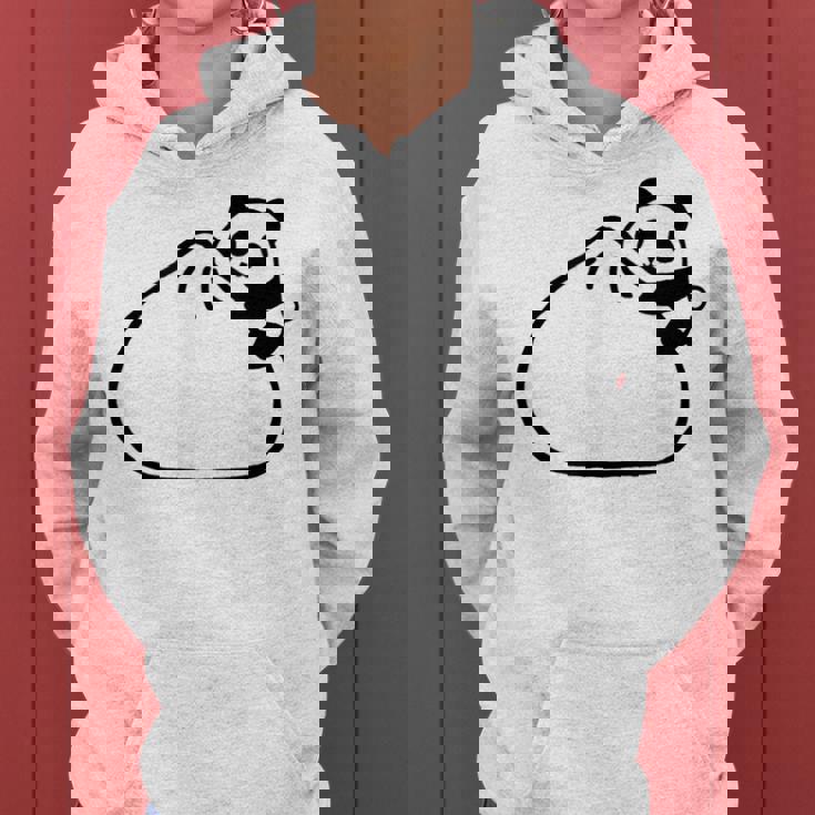 肉まんに抱きつくパンダ かわいい チャイナ 白黒 Panda Meat Bun レディースパーカー