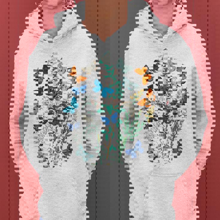 花 蝶々 かわいい フラワー 蝶 アート メンズ レディース 服 母 女性用 おしゃれ レディースパーカー