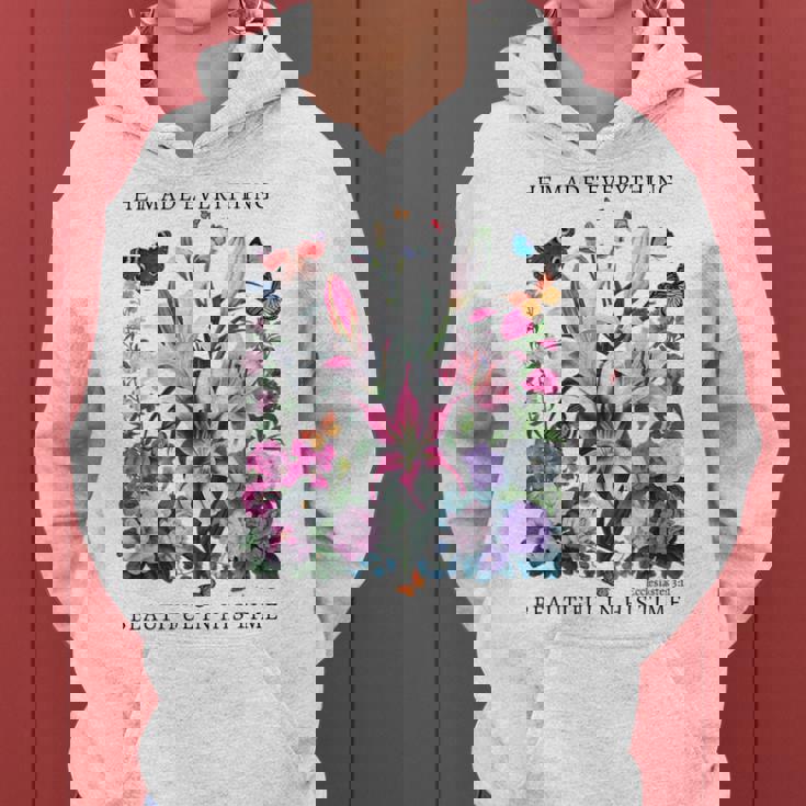 花柄 クリスチャン ティー 聖書 詩 伝道の書 3 レディースパーカー