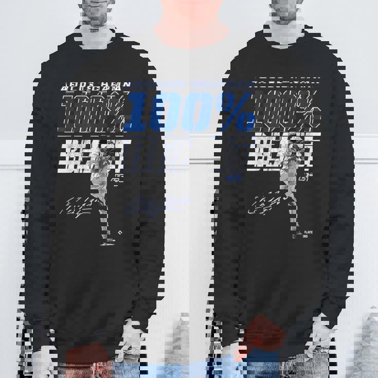 100 Beast Aroldis Chapman Texas Mlbpa スウェットシャツ 高齢者への贈り物