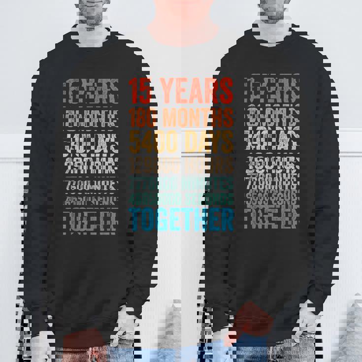 15年目の記念日 彼 彼女 カップル 15回目の結婚 スウェットシャツ 高齢者への贈り物