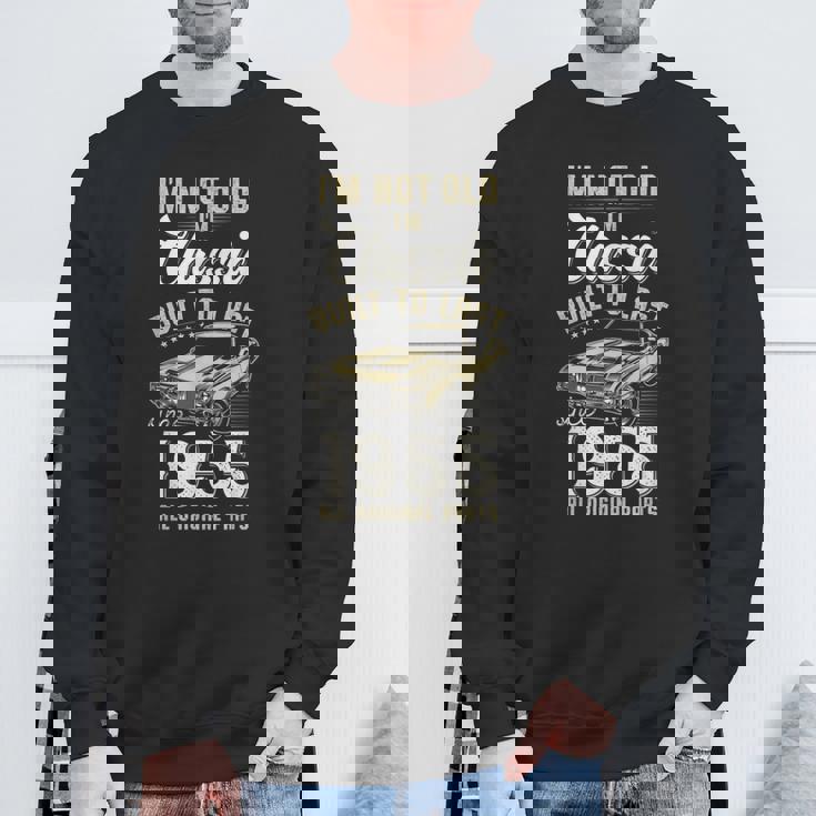 1955年生まれ、70歳の誕生日、クラシックカー スウェットシャツ 高齢者への贈り物