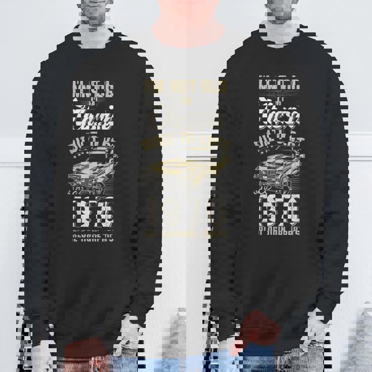 1970年生まれ、55歳の誕生日、クラシックカー スウェットシャツ 高齢者への贈り物