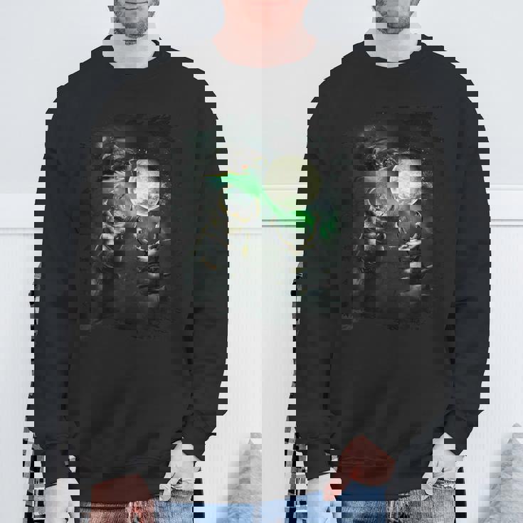 3 サイ クワガタ カブトムシ 月 三匹狼 ハウリング スウェットシャツ 高齢者への贈り物