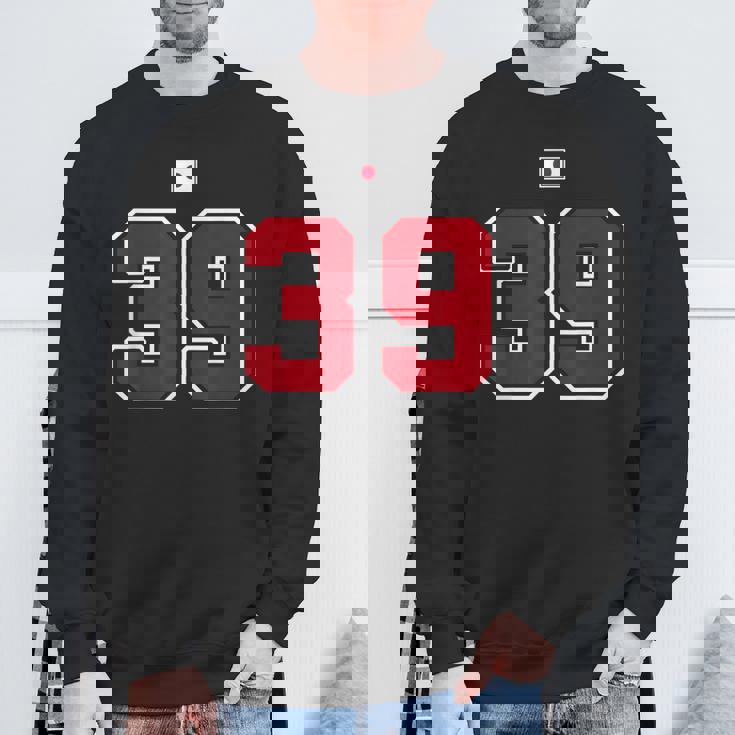 39 ナンバー カレッジスタイル ヴィンテージ 赤 白 日本国旗 スウェットシャツ 高齢者への贈り物