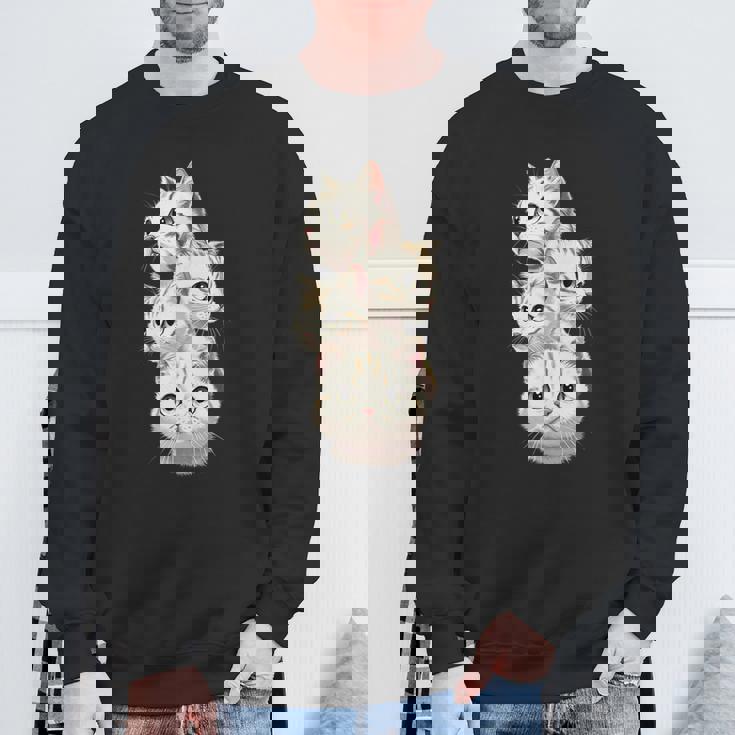 4 匹のかわいい猫 猫愛好家に最適 スウェットシャツ 高齢者への贈り物