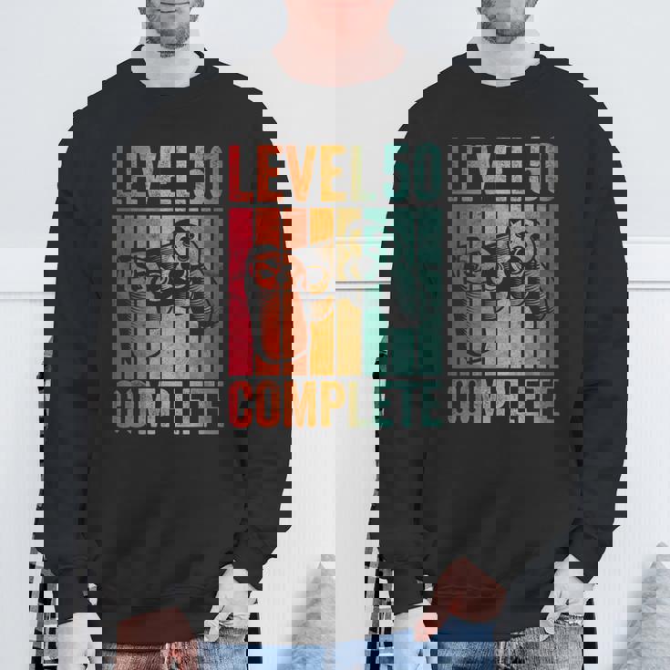 50歳 誕生日 男の子 男 レベル コンプリート 50歳 スウェットシャツ 高齢者への贈り物
