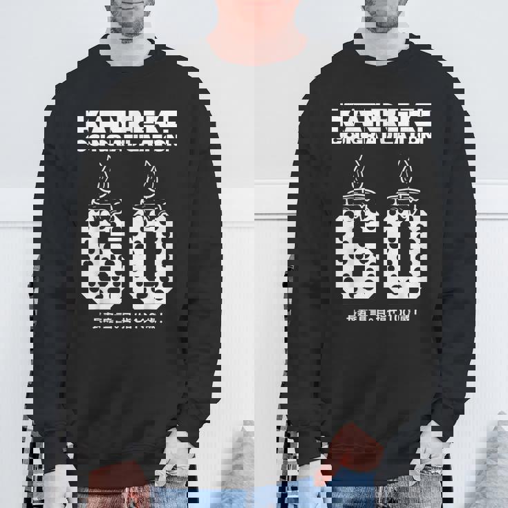 60歳の誕生日歳還暦祝い 長寿宣言。 目指せ100歳 面白い スウェットシャツ 高齢者への贈り物