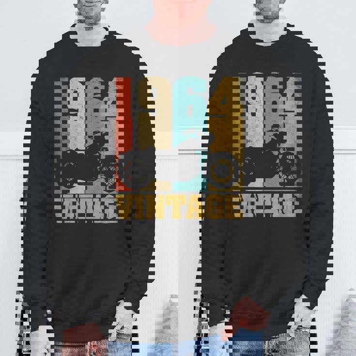 61 歳の誕生日バイカーギフトtシャツ-ヴィンテージ1964バイク スウェットシャツ 高齢者への贈り物