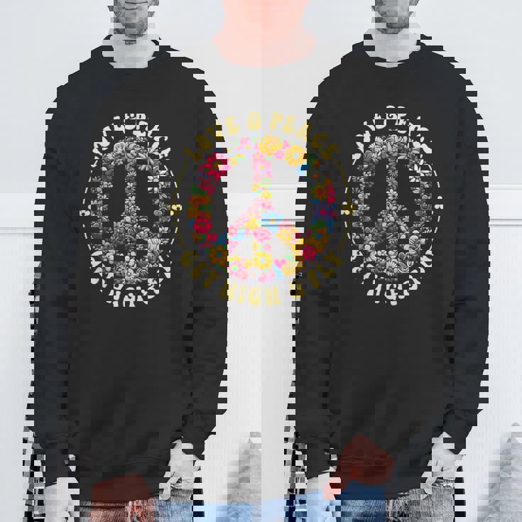 70年代フラワーパワー・ラブピース・ヒッピー衣装 スウェットシャツ 高齢者への贈り物