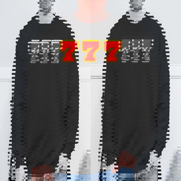 777 スリーセブン【スロット カジノ ラッキー7】数字 文字 シンプル デザイン スウェットシャツ 高齢者への贈り物