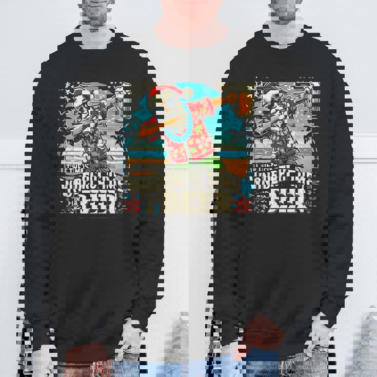 7月のクリスマス サンタハワイアンワンダフルビール スウェットシャツ 高齢者への贈り物