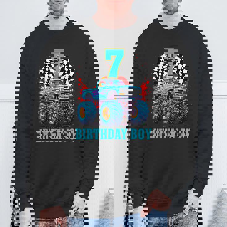 7歳 7歳の誕生日 男の子 モンスタートラック 車 スウェットシャツ 高齢者への贈り物