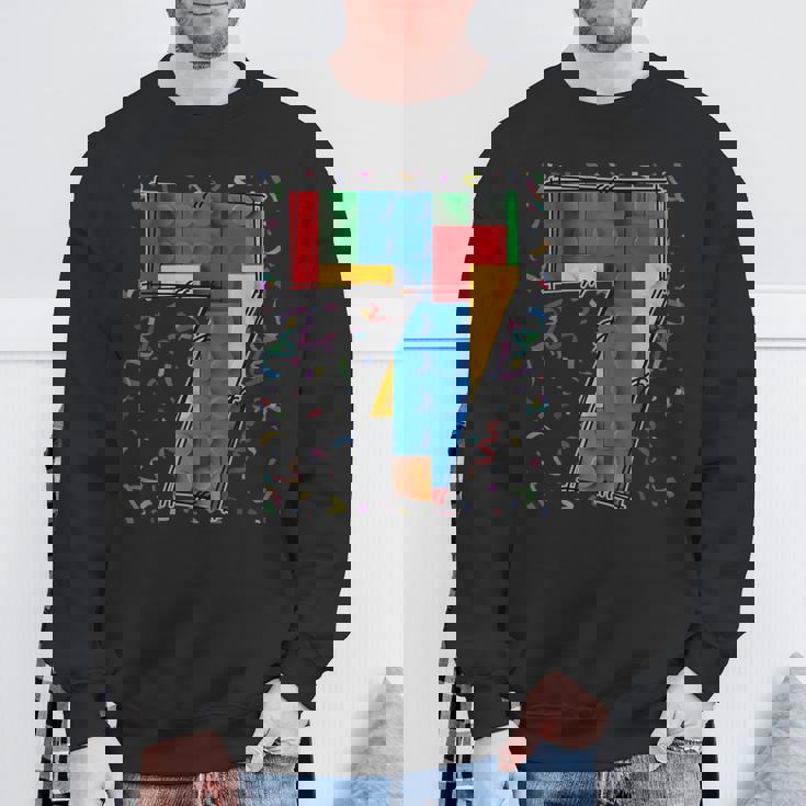 7歳 ブロック 建物 マスタービルダー 7歳の誕生日 男の子 スウェットシャツ 高齢者への贈り物