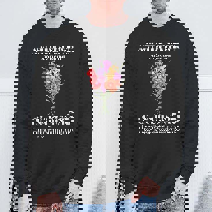 8月6日 誕生 花 グラジオラスとポピー 8月の誕生日 スウェットシャツ 高齢者への贈り物