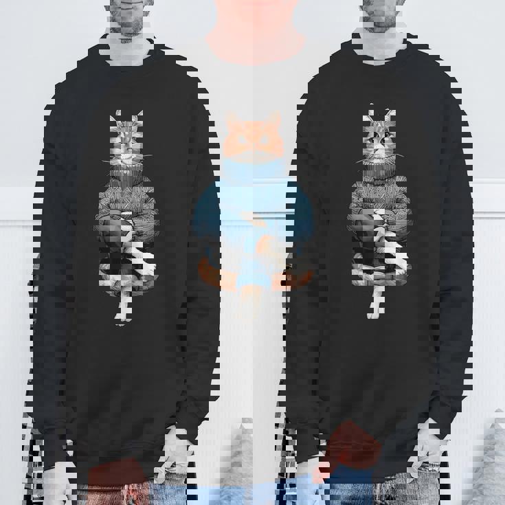 A Cozy Cat Wear Aweater And お揃い パンツ スウェットシャツ 高齢者への贈り物