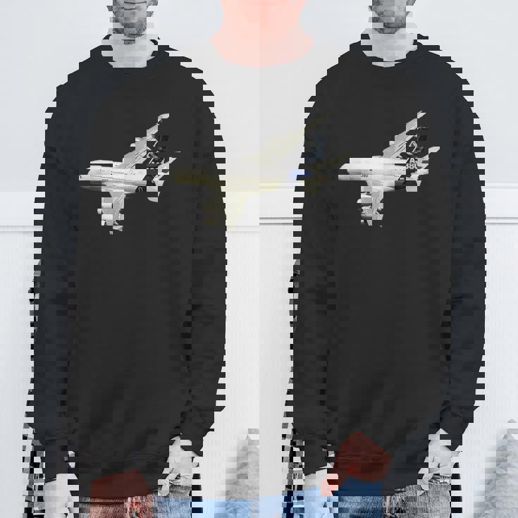 A380旅客機、航空会社、ジェット機、飛行機 スウェットシャツ 高齢者への贈り物