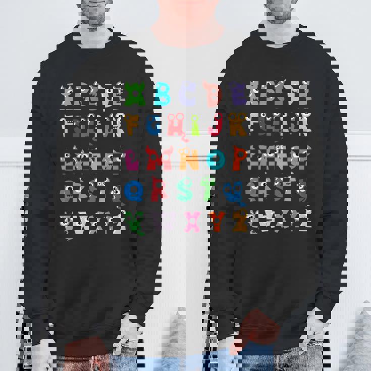 Abc かわいいモンスター アルファベット ハロウィン 先生 コスチューム キッズ スウェットシャツ 高齢者への贈り物