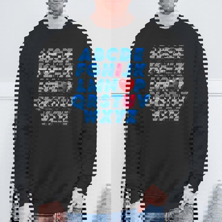 Abc アルファベット I Love You 英語 先生 バレンタインデー スウェットシャツ 高齢者への贈り物