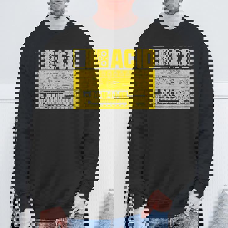 Acid Tb303 ベースペダル アナログシンセサイザー Dj Nerd スウェットシャツ 高齢者への贈り物