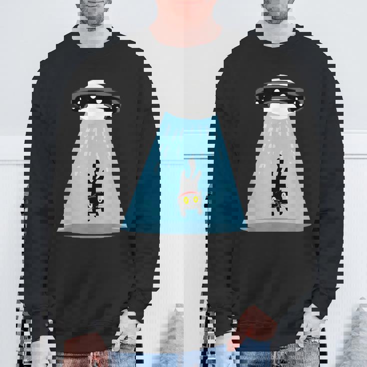 Alien Cat Abduction Ufo Cat Alien Abduction スウェットシャツ 高齢者への贈り物