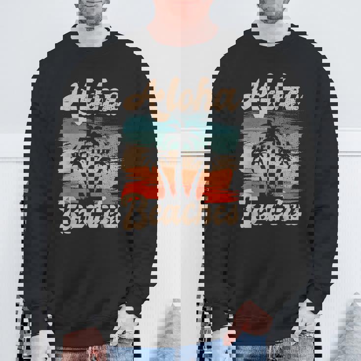 Aloha Beaches ハワイ サーフィン ストランドパーティー バケーション サーファー スウェットシャツ 高齢者への贈り物