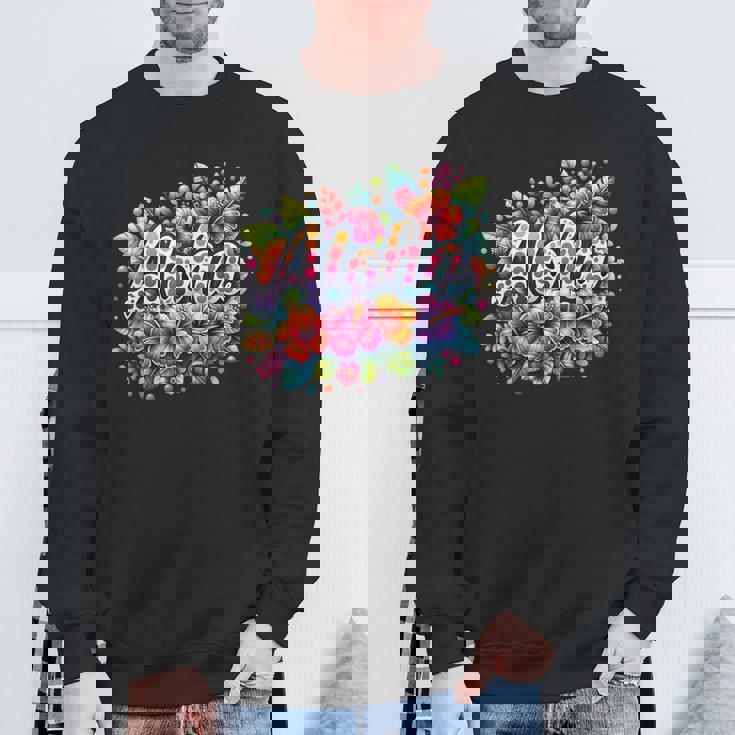 Aloha Tropical Flowers Summer Vacation Hawaii Beach Family Sweatshirt Gifts for Old Men