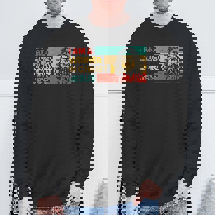 I Am A Winner In Jesus Krist God Faith Jesus スウェットシャツ 高齢者への贈り物