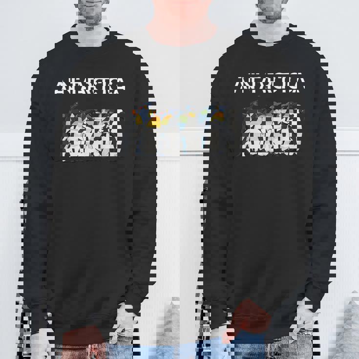 Antarctica Pinguins Birds Poleouth Antarctic Experience スウェットシャツ 高齢者への贈り物