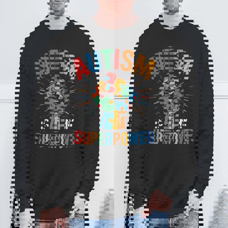 Autism Is Myuperpower 自閉症啓発パズル プライド スウェットシャツ 高齢者への贈り物