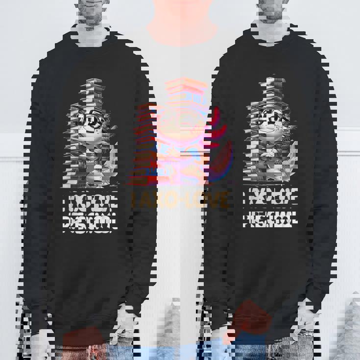 I Axo Love Presschool Axolotl 新学期読書 スウェットシャツ 高齢者への贈り物