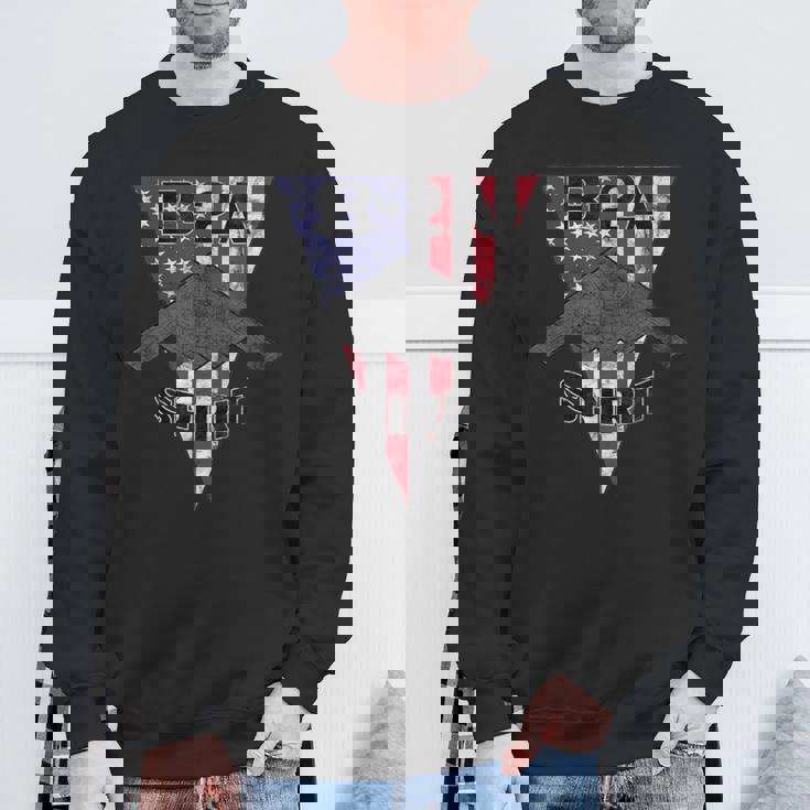 B-2 スピリット ステルス 飛行機 愛国心 飛行機 ビンテージ スウェットシャツ 高齢者への贈り物