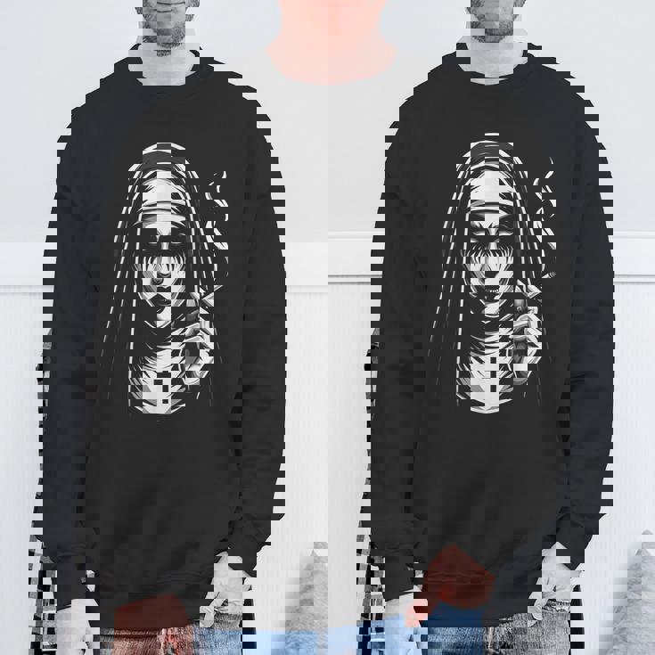 Badmoking Nun オカルトゴス 魔術&ホラー ゴシック スウェットシャツ 高齢者への贈り物