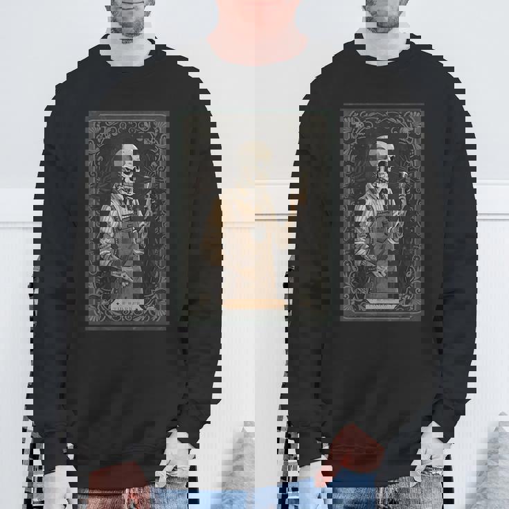 The Barber タロットカード ゴシック スケルトン 散髪店 ハロウィン スウェットシャツ 高齢者への贈り物