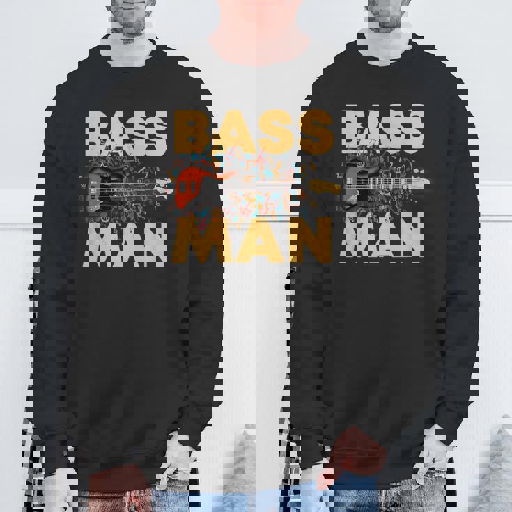 Bass Man 面白いバスプレーヤー ギタリスト ベーシスト ミュージシャン スウェットシャツ 高齢者への贈り物