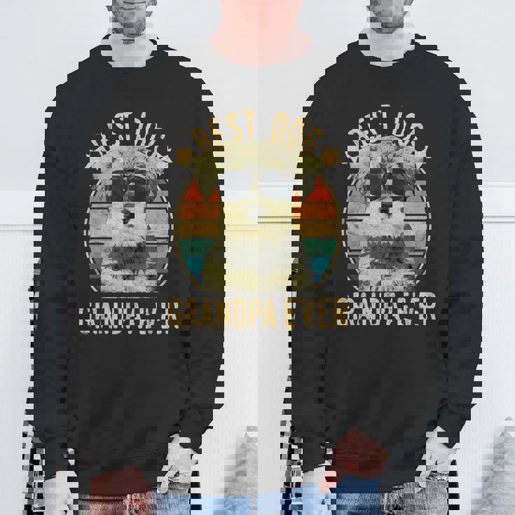 Best Dog Grandpa Ever ミニチュア シュナウザー 父の日 スウェットシャツ 高齢者への贈り物