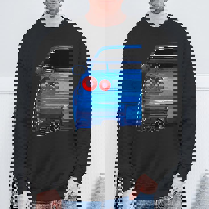 Blue Gt R 34 Jdm スカイラインスタンス カー ドリフトレーシング スウェットシャツ 高齢者への贈り物