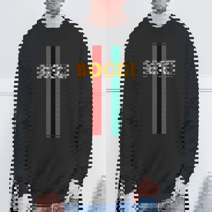 Bocci ぼっち《フェイクゴールド ロゴ》緑 赤 ライン【変なデザイン屋さん】陰キャ オタク ブランド パロディ 面白 スウェットシャツ 高齢者への贈り物