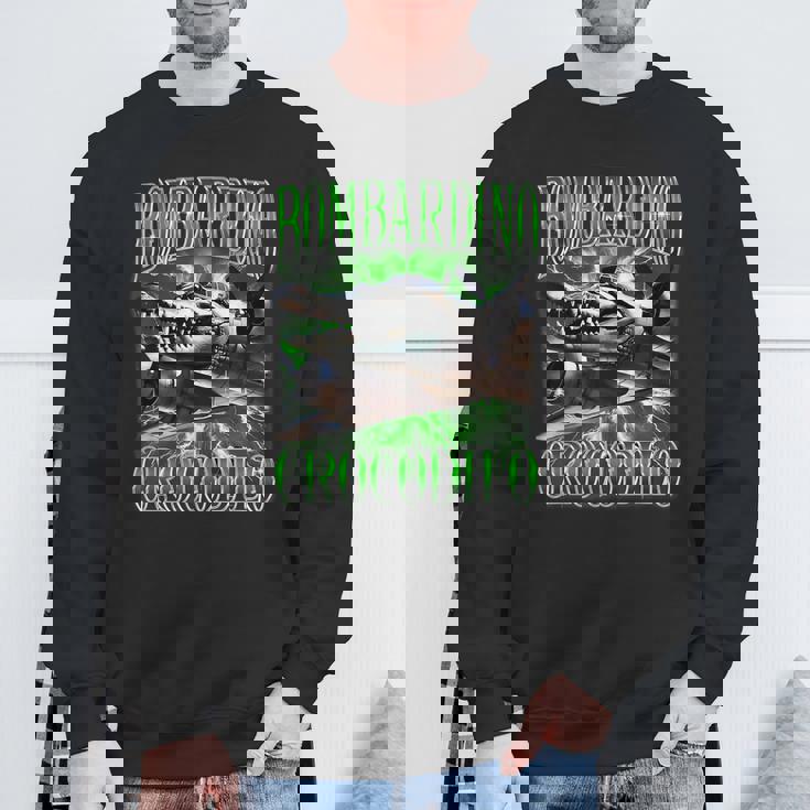 Bombardino Crocodilo イタリアンブレイン 面白い クロコダイル ミーム スウェットシャツ 高齢者への贈り物