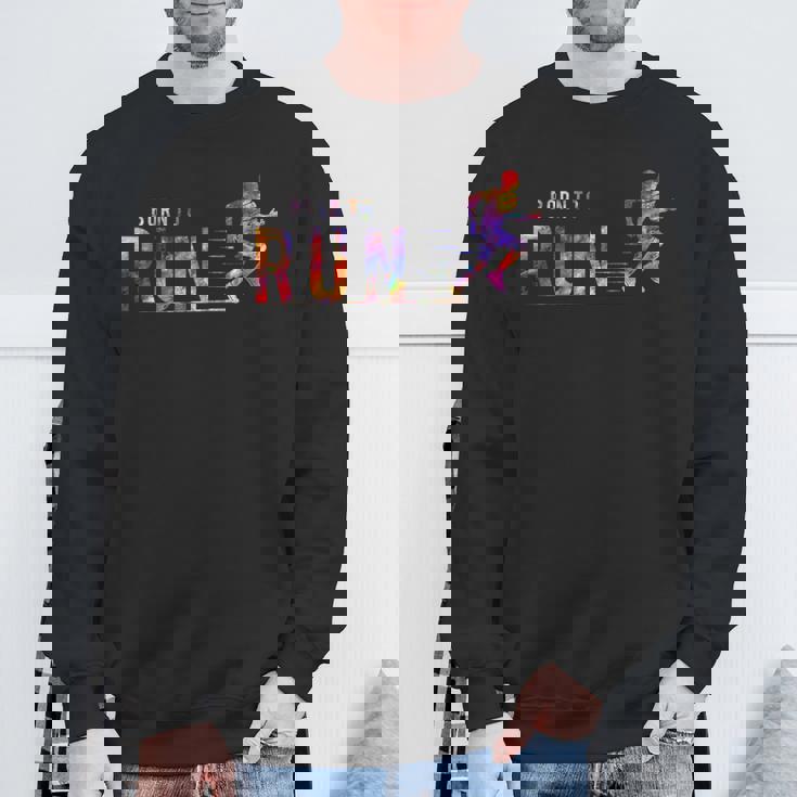 Born To Run マラソンランナー スポーツ カラフルtシャツ スウェットシャツ 高齢者への贈り物