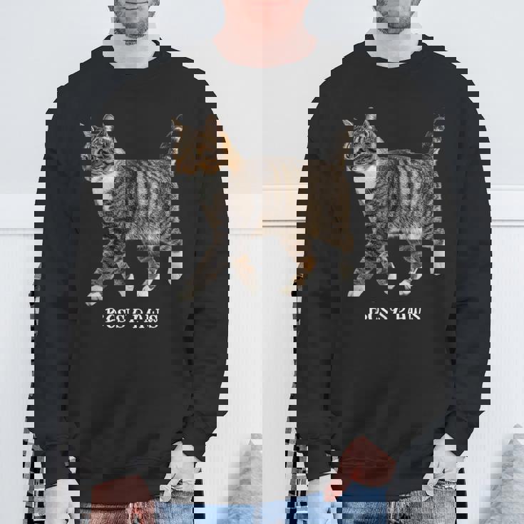 Bossy Paws 猫好き キジトラ白 猫ネタ 猫しもべ ツンデレ 猫飼い 猫オーナー 猫依存症 おもしろ スウェットシャツ 高齢者への贈り物