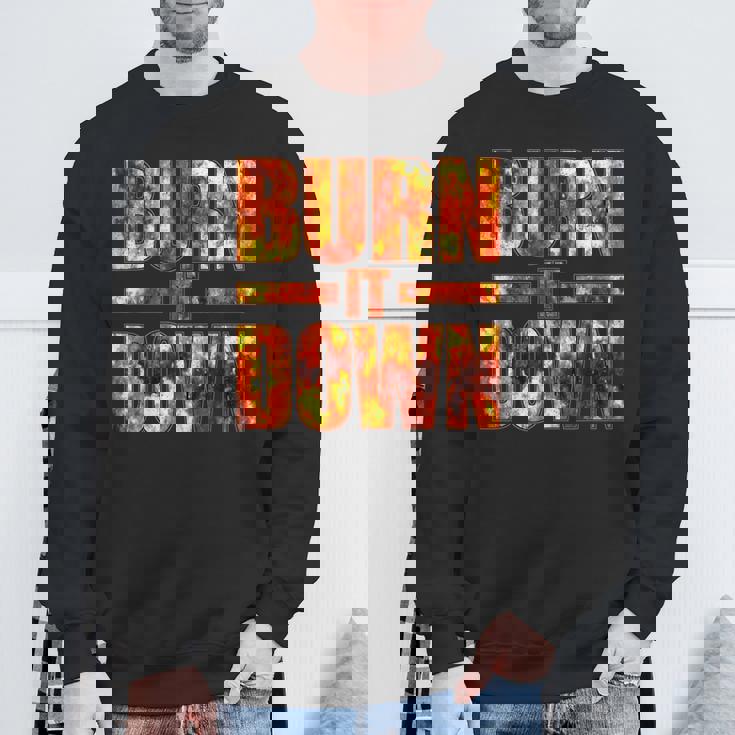 Burnit Down Fire Flames スウェットシャツ 高齢者への贈り物