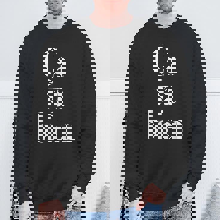 Caa Bien《サヴァビアン》【フランス語 文字】《白文字 ホワイト》メッセージ かわいい おしゃれ スウェットシャツ 高齢者への贈り物